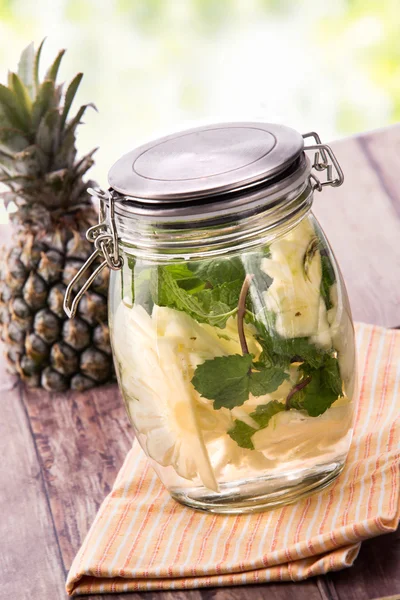 Fresh fruit Flavored infused water mix of pineapple and mint