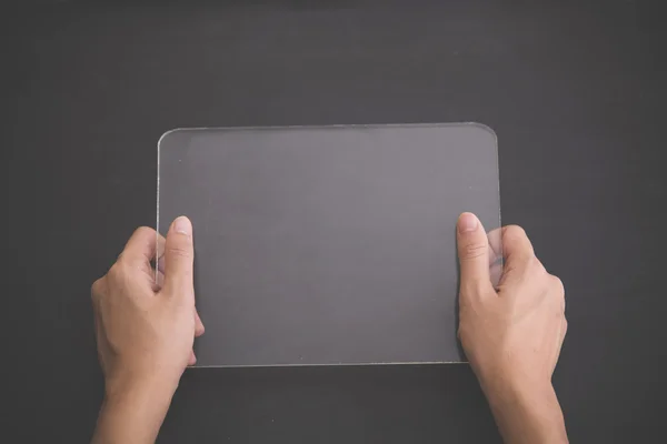 Futuristic transparent tablet mock up