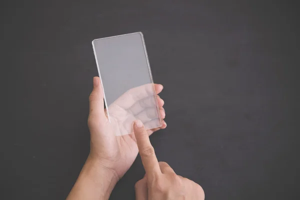 Futuristic transparent cell phone mock up