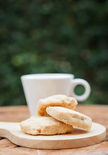 Cashew cookies with coffee cup