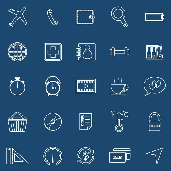 Application line icons on blue background. Set 2