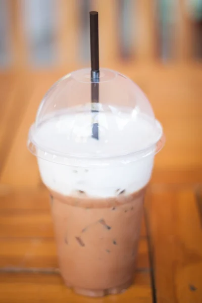 Iced Mocha Coffee in glass on the table