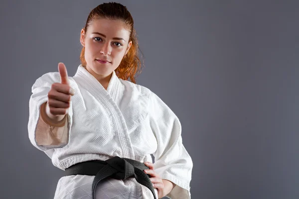Karate Woman Thumbs Up