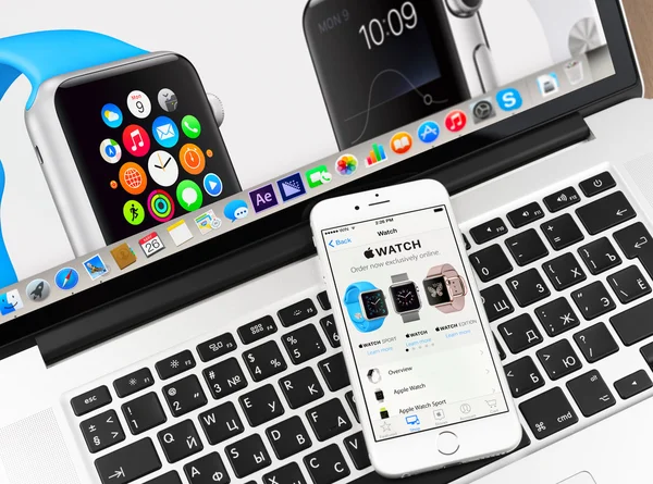 Apple watch on iPhone 6 and Macbook display