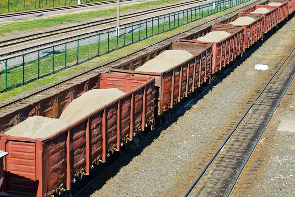 Rail freight wagons with sand