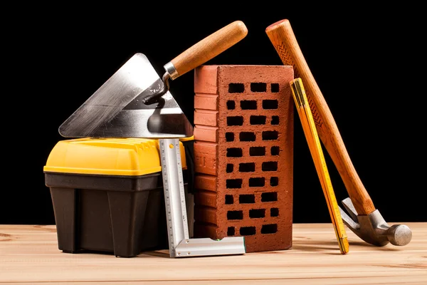 Builder tools on black background