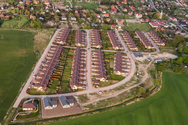Aerial view of wroclaw city suburbs