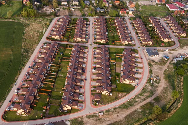 Aerial view of wroclaw city suburbs