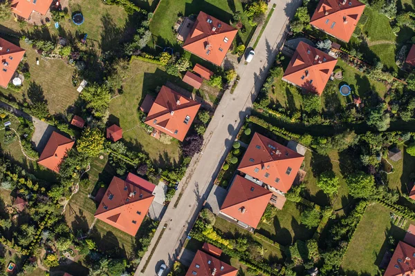 Aerial view of Wroclaw city suburbs