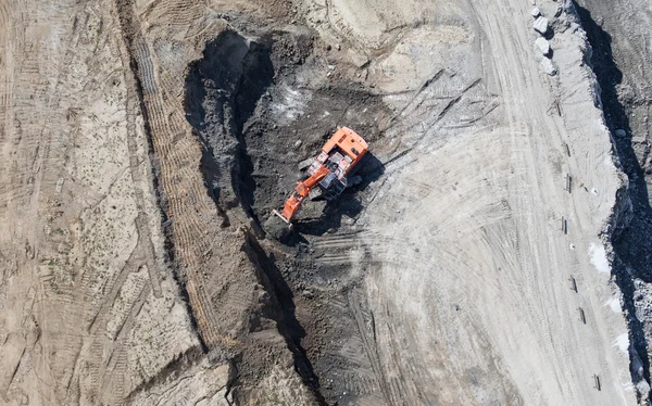 Aerial view of the earth mover
