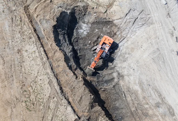 Aerial view of the earth mover