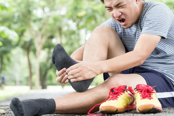 Sport injury. sore feet while jogging