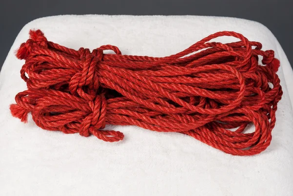 Red ropes for shibari