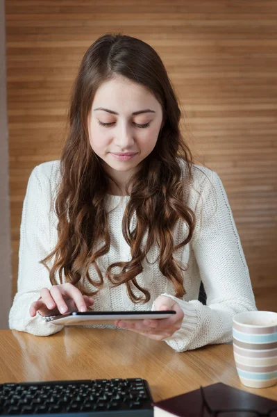 Tablet computer. Business woman using digital tablet computer PC