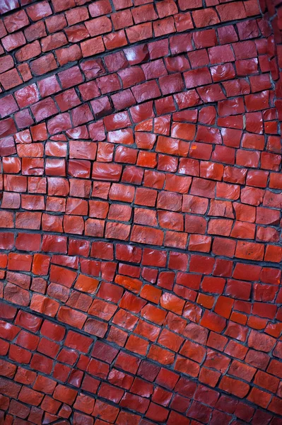 Texture of red brick road for walking in park