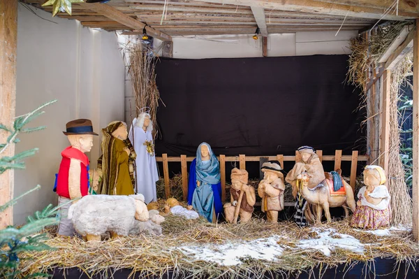 Christmas nativity scene of jesus birth