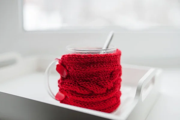 Tea with cranberry drink hot winter autumn knitted Mug