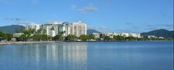 Panoramic landscape view of Cairns waterfront skyline