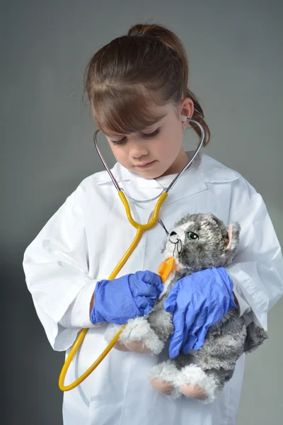 Little child who wants to be a veterinarian