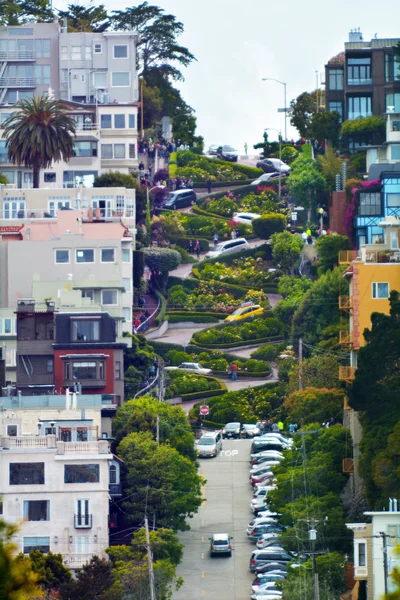 Aerial view of Lombard Street in San Francisco, California