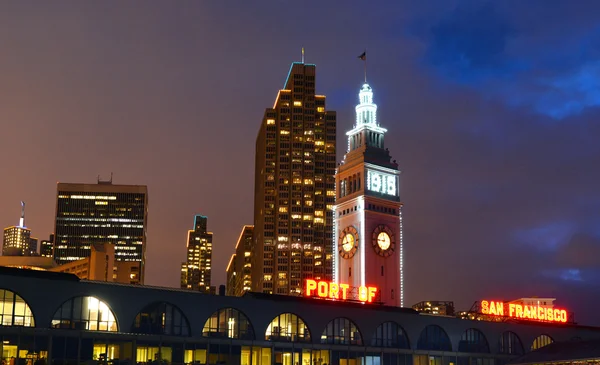 San Francisco Ferry Building at night