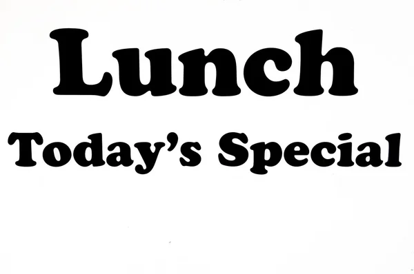 Lunch, today\'s special sign