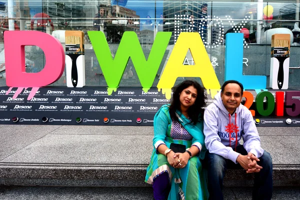 Indian people celebrating Diwali festival in Auckland,New Zealan