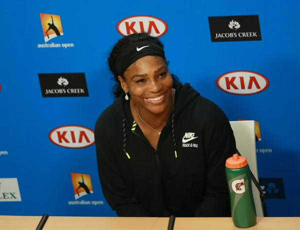 : Twenty one times Grand Slam champion Serena Williams during press conference after loss at Australian Open 2016 final