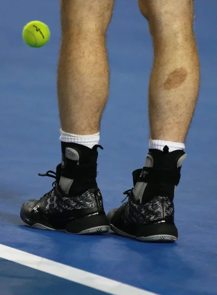 Grand Slam champion Andy Murray of United Kingdom wears custom Under Armour  tennis shoes