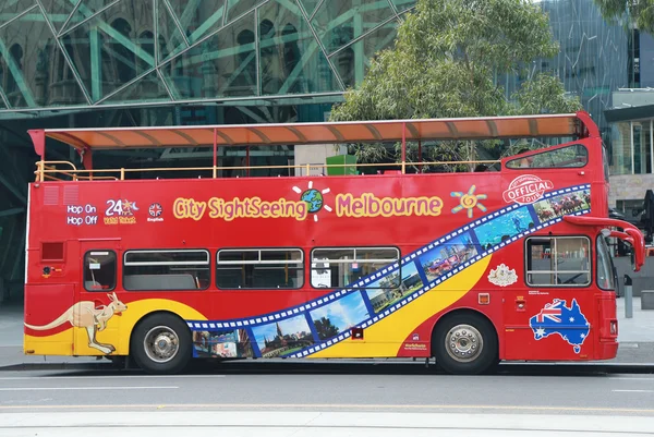 Melbourne Sightseeing Hop on Hop off bus near Federation Square in Melbourne
