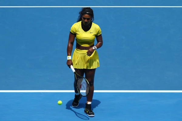 Twenty one times Grand Slam champion Serena Williams in action during her quarter final match at Australian Open 2016