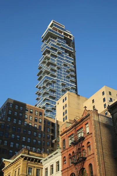 Nearly completed 60-story building a k a the Jenga Tower at 56 Leonard Street in Tribeca, Lower Manhattan