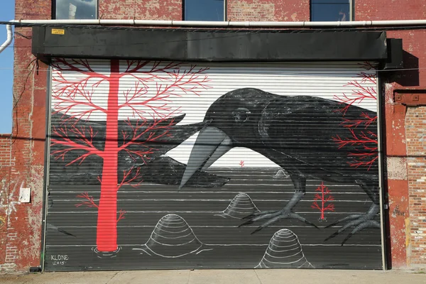Mural art in Red Hook section of Brooklyn