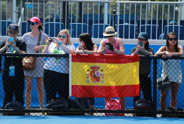 Spanish tennis fans during Australian Open 2016 at Australian tennis center in Melbourne