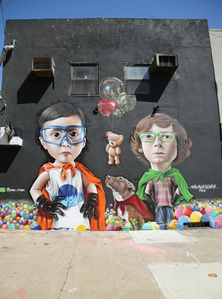 Mural art by Brazilian street artist Sipros at East Williamsburg in Brooklyn.