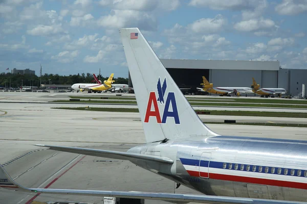 American Airlines plane on tarmac at Miami International Airport