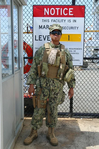 Unidentified US Marine providing security during Fleet Week 2016