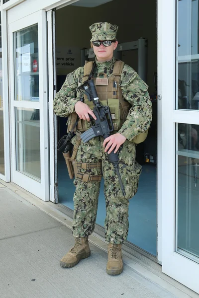 Unidentified US Marine providing security during Fleet Week 2016