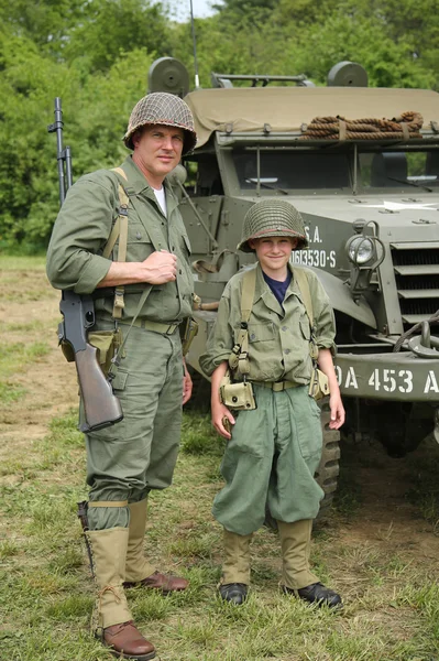 World War II Encampment participant in World War II American Army uniform