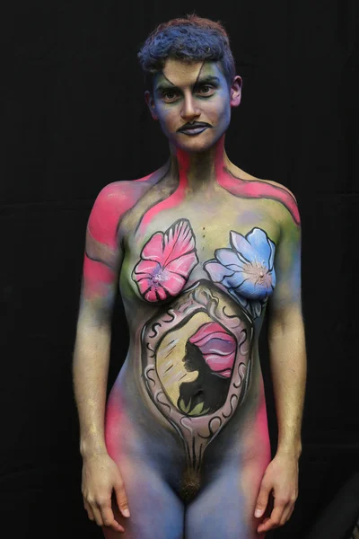 Artists paint 100 fully nude models of all shapes and sizes during third NYC Body Painting Day in midtown Manhattan