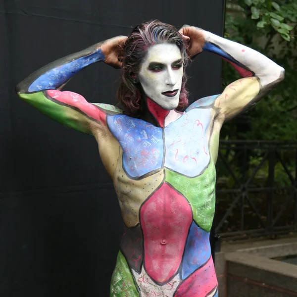 Artists paint 100 fully nude models of all shapes and sizes during third NYC Body Painting Day in midtown Manhattan