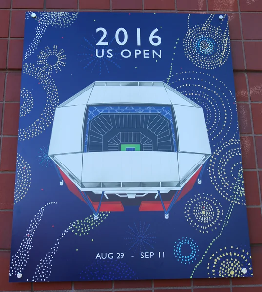 US Open 2016 poster on display at the Billie Jean King National Tennis Center in New York