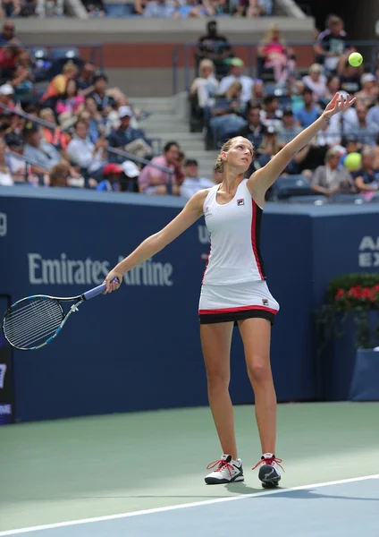 Professional tennis player Karolina Pliskova of Czech Republic in action during her round four match at US Open 2016