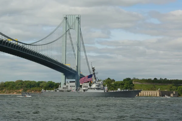 USS Stout guided missile destroyer of the United States Navy during parade of ships at Fleet Week 2015