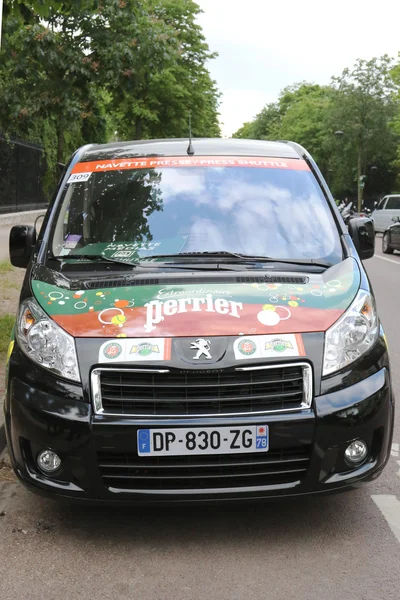 Peugeot van with Perrier logo at Le Stade Roland Garros in Paris