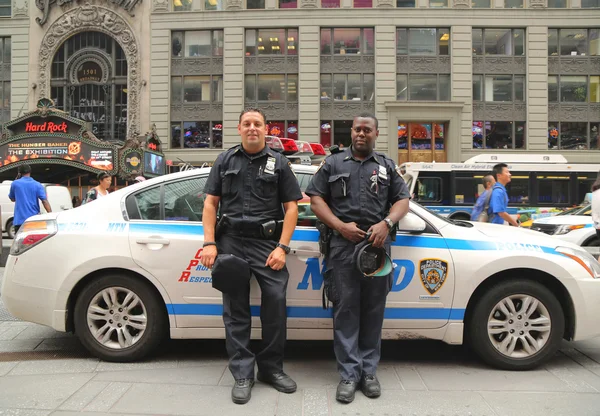 NYPD officers providing security at the Times Square