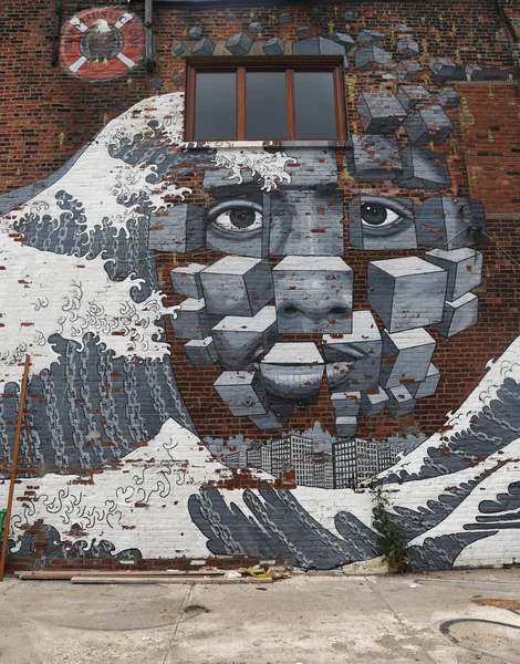 Mural art in Red Hook section of Brooklyn