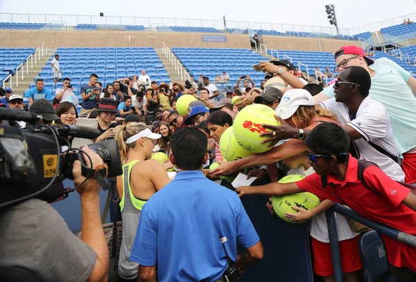 Five times Grand Slam champion Maria Sharapova signing autographs after practice for US Open 2015