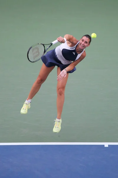 Professional tennis player Flavia Pennetta of Italy in action during her quarter final match at US Open 2015