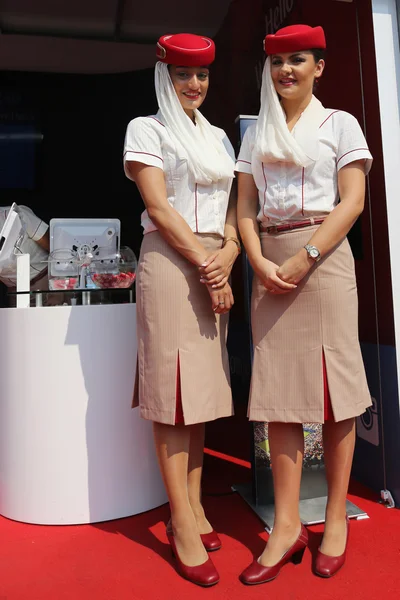 Emirates Airline flight attendants at the Billie Jean King National Tennis Center during US Open 2015